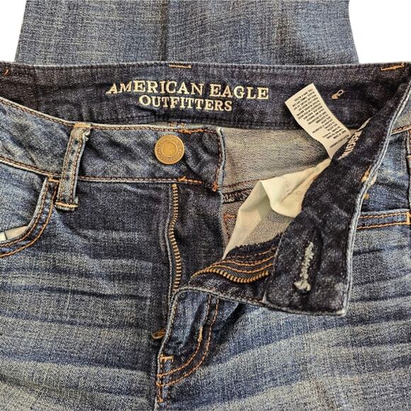 American Eagle Outfitters Hi Rise Jeggings Distressed Medium Wash Size 2 - Picture 3 of 6